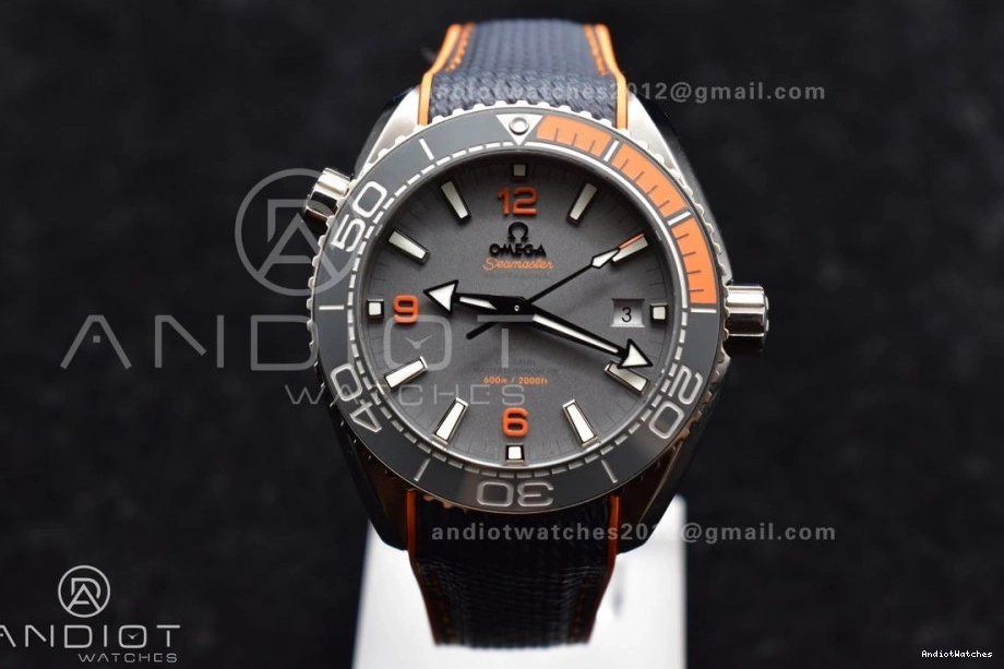 on 43.5mm Black Clone Dial Planet Bezel Best 1010 SS VSF Ocean Edition Super Orange A8900 Gray Trendsetting Strap Nylon V 1:1 0202